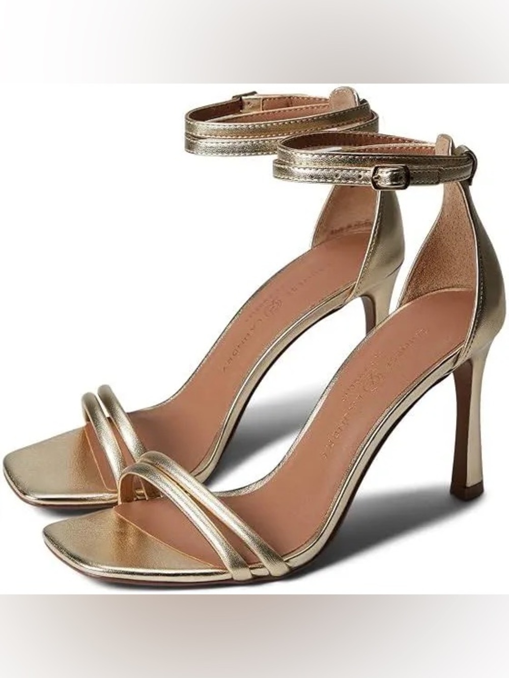 Chinese Laundry Metallic Gold Ankle-Strap Heels